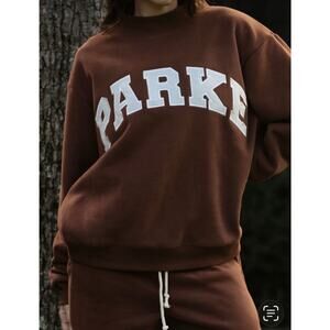 NWTs Parke Varsity Turtleneck. Color Mocha/White. Sold Out. Size L/XL